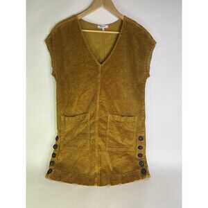 Madewell Corduroy Side Button Shift Dress Pockets Sleeveless Camel Womens XXS